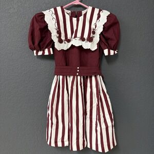 VTG 80s Will'Beth Girl's Smocked Embroidered Floral Dress-Lace Trim/Lined-Size 6